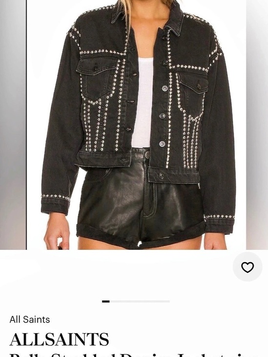 All Saints Jackets & Blazers - AllSaints Bella Studded Denim Jacket Black